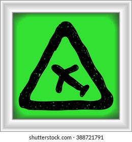 Simple hand drawn illustration of a road sign