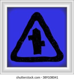 Simple hand drawn illustration of a road sign