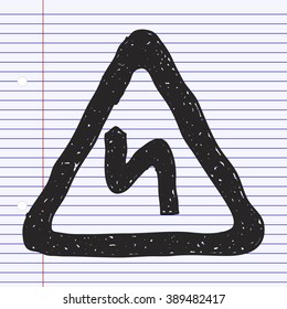 Simple hand drawn illustration of a road sign