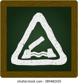 Simple hand drawn illustration of a road sign