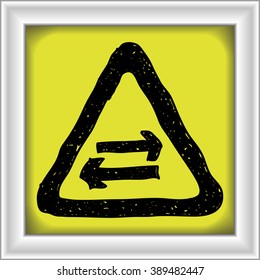 Simple hand drawn illustration of a road sign