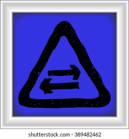 Simple hand drawn illustration of a road sign