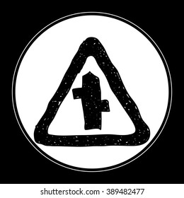 Simple hand drawn illustration of a road sign