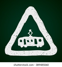 Simple hand drawn illustration of a road sign