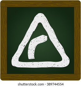 Simple hand drawn illustration of a road sign