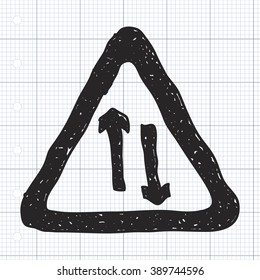 Simple hand drawn illustration of a road sign