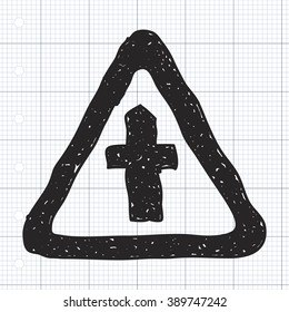Simple hand drawn illustration of a road sign