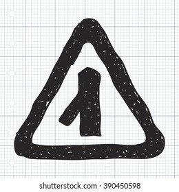 Simple hand drawn illustration of a road sign