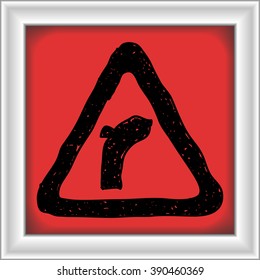 Simple hand drawn illustration of a road sign