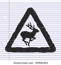 Simple hand drawn illustration of a road sign