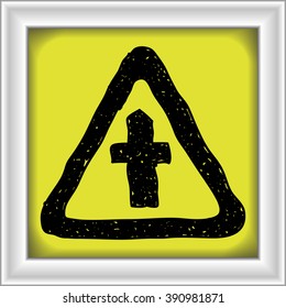 Simple hand drawn illustration of a road sign
