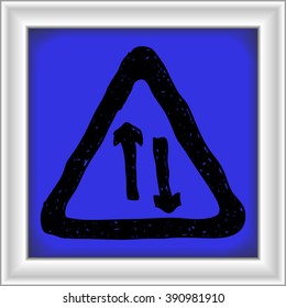 Simple hand drawn illustration of a road sign