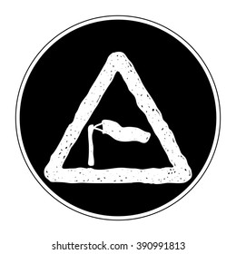 Simple hand drawn illustration of a road sign