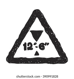Simple hand drawn illustration of a road sign