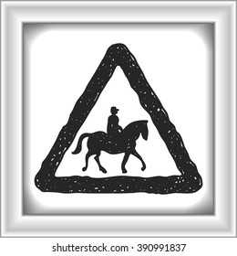 Simple hand drawn illustration of a road sign