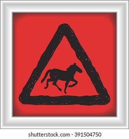 Simple hand drawn illustration of a road sign