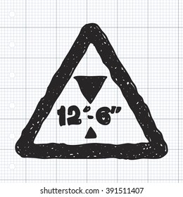 Simple hand drawn illustration of a road sign