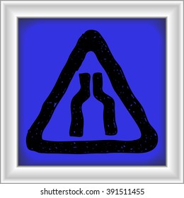 Simple hand drawn illustration of a road sign
