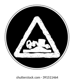 Simple hand drawn illustration of a road sign