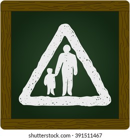 Simple hand drawn illustration of a road sign