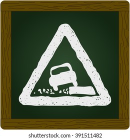 Simple hand drawn illustration of a road sign