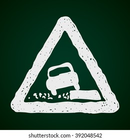 Simple hand drawn illustration of a road sign