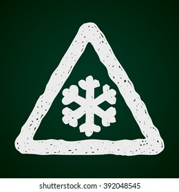 Simple hand drawn illustration of a road sign