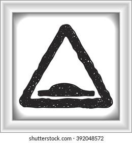 Simple hand drawn illustration of a road sign