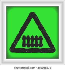 Simple hand drawn illustration of a road sign