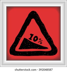 Simple hand drawn illustration of a road sign