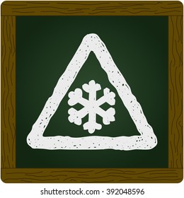 Simple hand drawn illustration of a road sign