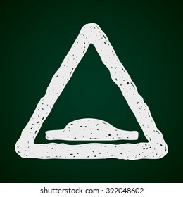 Simple hand drawn illustration of a road sign
