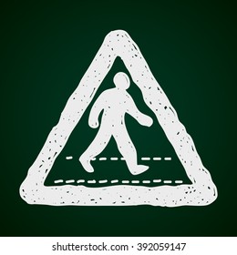 Simple hand drawn illustration of a road sign