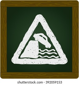 Simple hand drawn illustration of a road sign