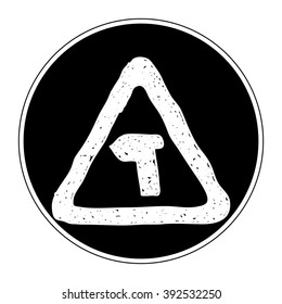 Simple hand drawn illustration of a road sign