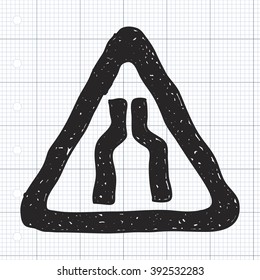 Simple hand drawn illustration of a road sign