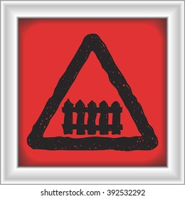 Simple hand drawn illustration of a road sign