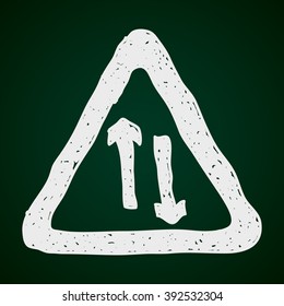 Simple hand drawn illustration of a road sign