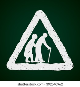 Simple hand drawn illustration of a road sign