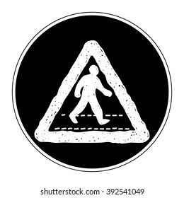 Simple hand drawn illustration of a road sign