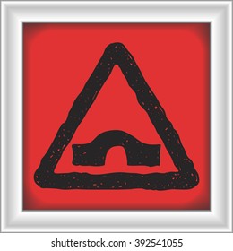 Simple hand drawn illustration of a road sign