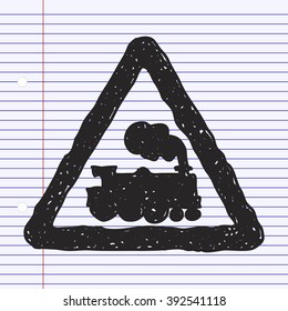 Simple hand drawn illustration of a road sign