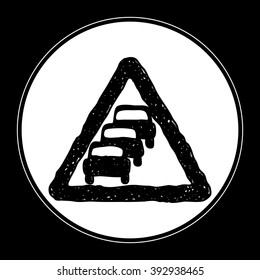 Simple hand drawn illustration of a road sign