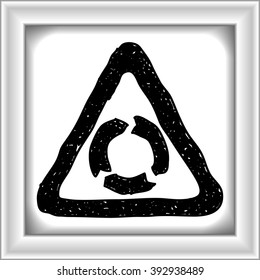 Simple hand drawn illustration of a road sign