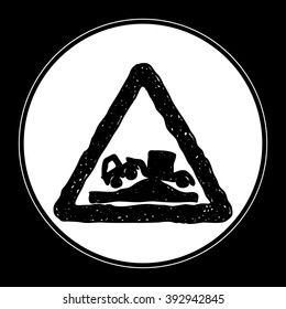 Simple hand drawn illustration of a road sign