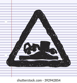 Simple hand drawn illustration of a road sign