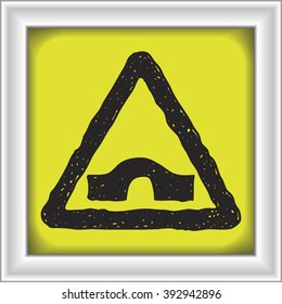 Simple hand drawn illustration of a road sign