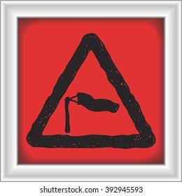 Simple hand drawn illustration of a road sign