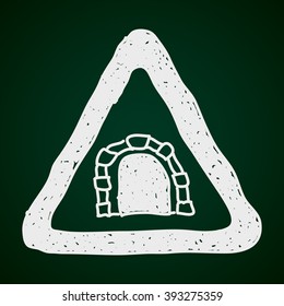 Simple hand drawn illustration of a road sign