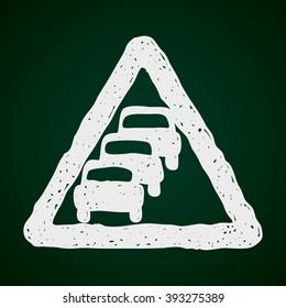 Simple hand drawn illustration of a road sign
